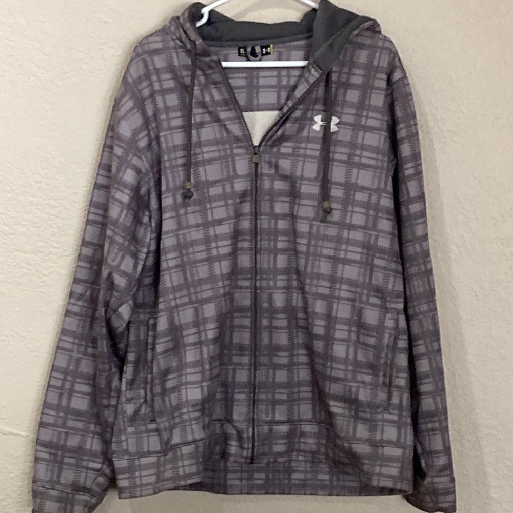 Men’s XL Under Armour Hooded Jacket, Polyester, Gray